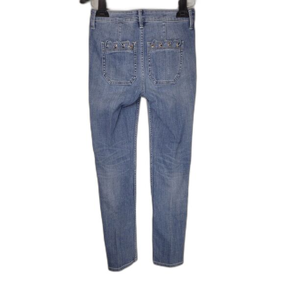 WHBM High Rise Everyday Soft Denim Grommet Pocket Slim Jeans - Picture 2 of 5